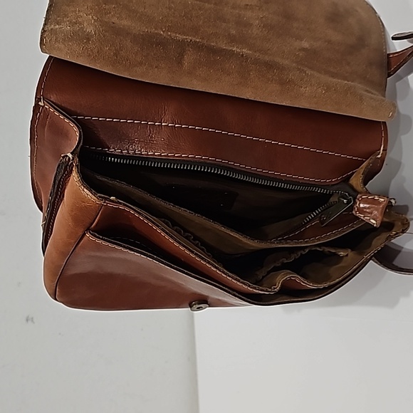 Patricia Nash London saddle, vegetable tan crossbody purse handbag spacious - Picture 12 of 13